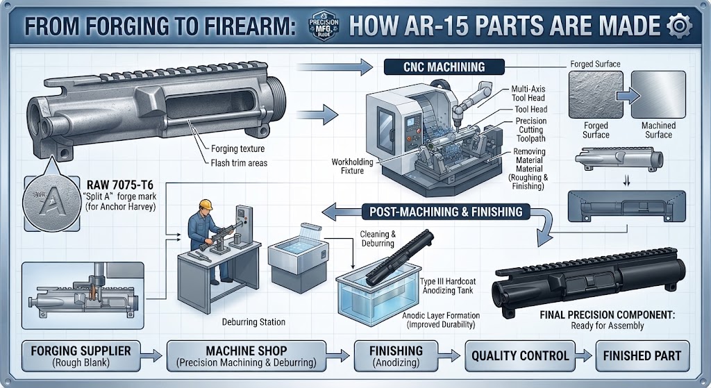 How AR-15 Parts Are Made From Forgings: From Raw Forging to Finished CNC Component