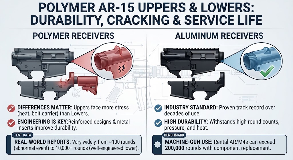 Polymer AR-15 Uppers & Lowers: How Many Rounds Before They Crack?
